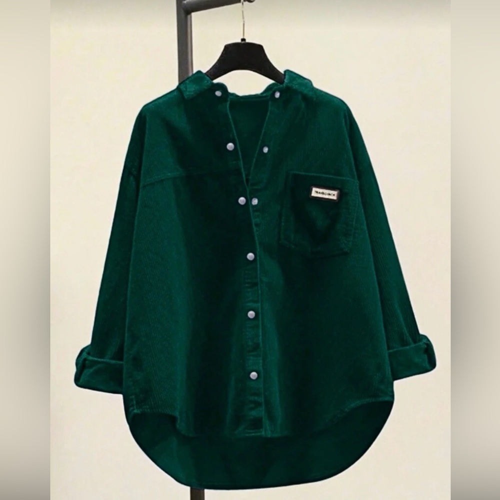 SHEIN Green Button Down Shirt